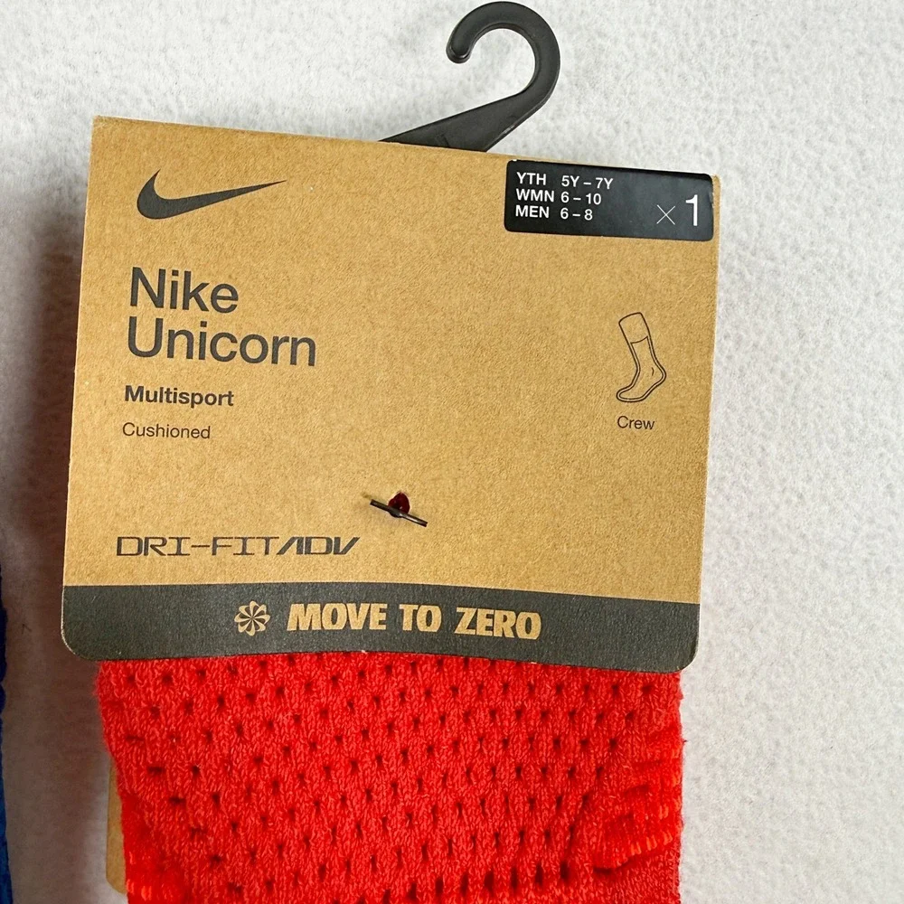 Nike Unicorn 2 Pack Crew Cushioned Socks / Size M (W 6-10, M 6-8) / FZ3399